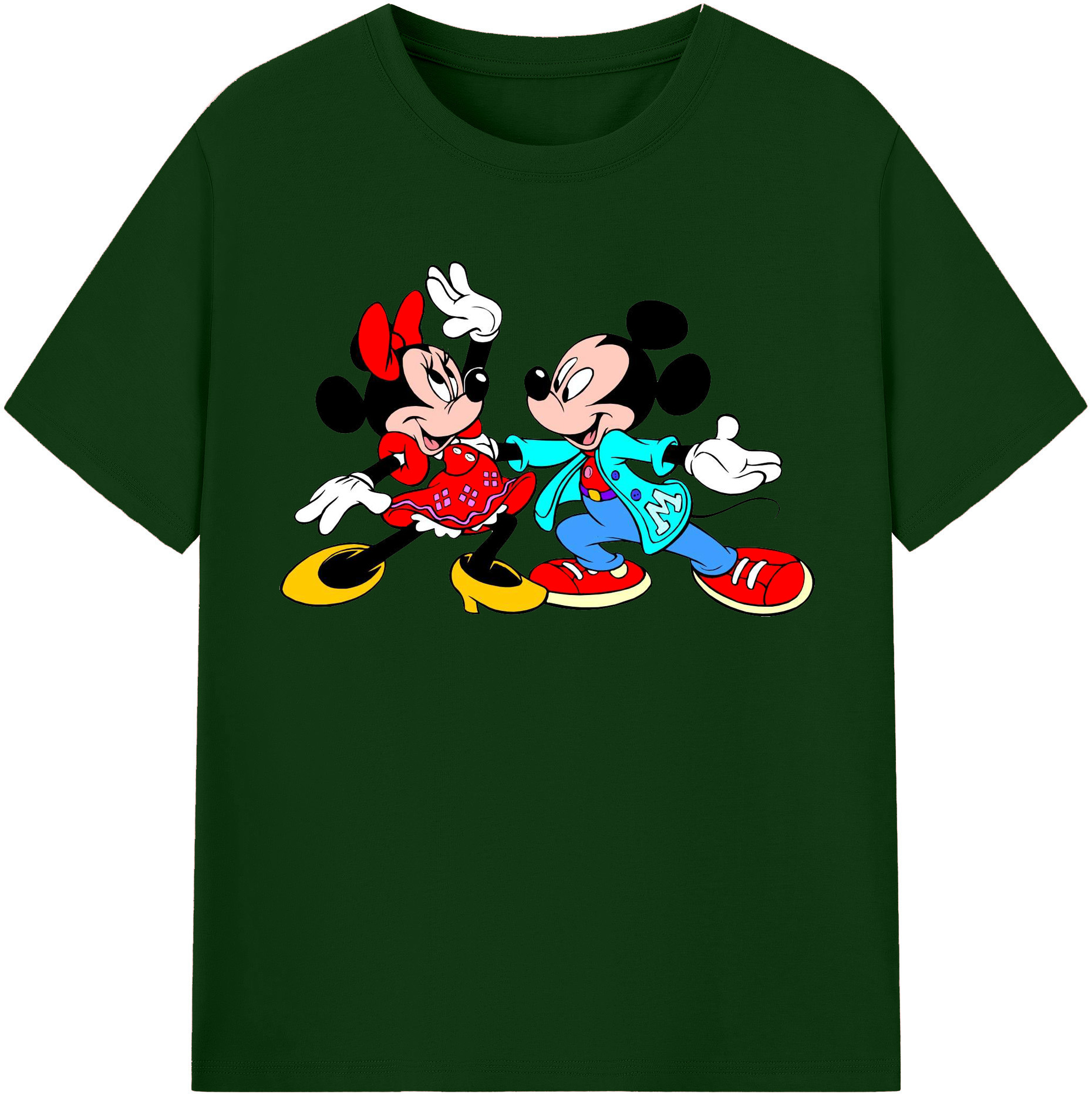 （画像用） ミッキーマウス Mickey Mouse 綿100％半袖Tシャツ（フロントプリント）